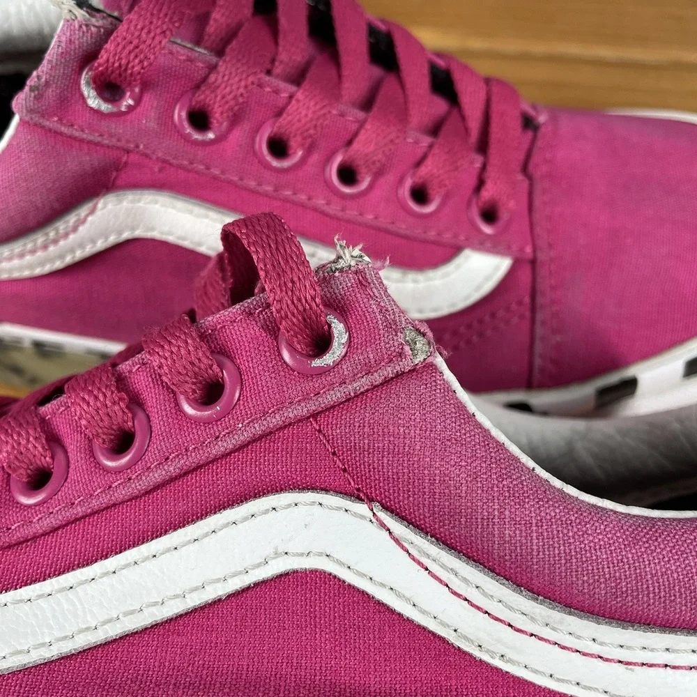 VANS Old Skool Stacked Logo Platform Cabaret Pink Checker Womens 6 / Mens 4.5